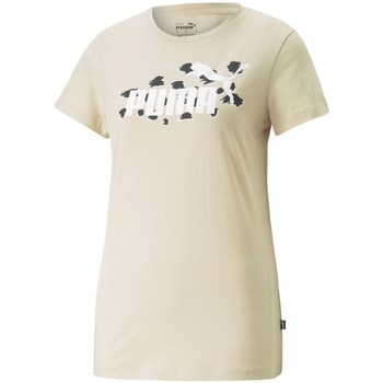 Vêtements Femme T-shirts manches courtes Puma Ess Animal Creme