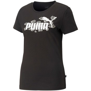 Vêtements Femme T-shirts manches courtes Puma Ess Animal Noir