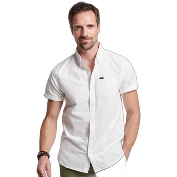 Vêtements Homme Chemises manches longues Superdry Chemise  Oxford Blanc
