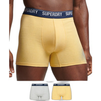 Sous-vêtements Homme Caleçons Superdry Lot de 2 caleçons coton biologique jaune/gris