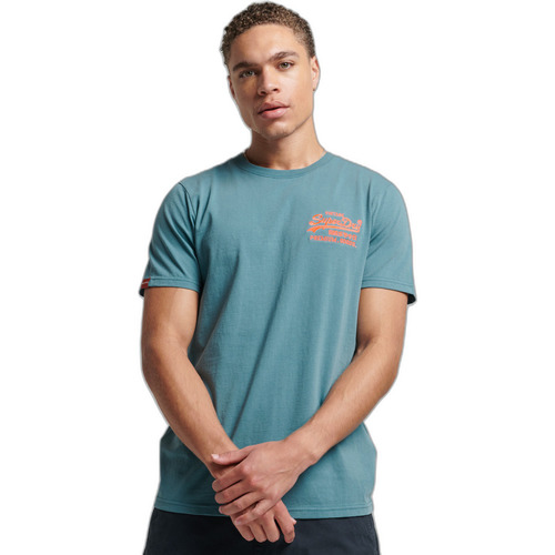 Vêtements Homme T-shirts manches courtes Superdry T-shirt avec logo neon  Vintage Bleu
