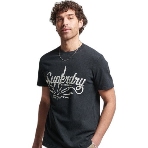 Vêtements Homme T-shirts manches courtes Superdry T-shirt  Vintage Merch Store Noir