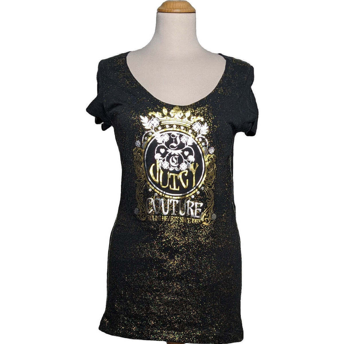 Vêrhinestone Femme T-shirts khaki & Polos Juicy Couture 40 - T3 - L Noir