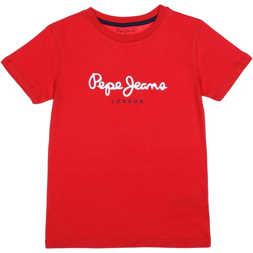 Vêtements Garçon T-shirts manches courtes Pepe JEANS lace Tee Shirt Garçon manches courtes Rouge