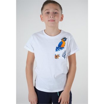 Vêtements Garçon Veste Junior Wind - 10 Ans Deeluxe T-Shirt PARROT Blanc