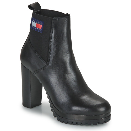 Chaussures Femme Bottines Tommy item Jeans Essentials High Heel Boot Noir