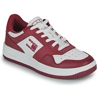 Chaussures Femme Baskets basses Tommy Jeans Tommy flag embroidered to side chest Blanc / Rouge