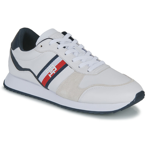 Chaussures Homme Baskets basses Tommy Hilfiger RUNNER EVO LEATHER Blanc / Rouge / Beige