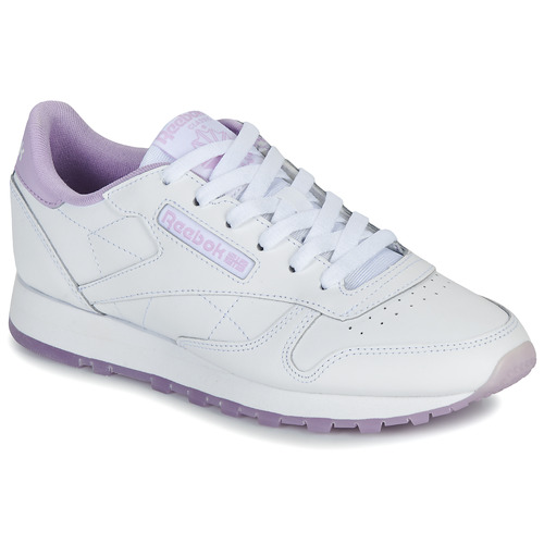 Chaussures Femme Baskets basses White-Gum Reebok Classic CLASSIC LEATHER Blanc / Violet
