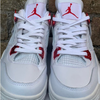 Chaussures Homme Basketball Air Jordan Air Jordan 4 blanc rouge Rouge