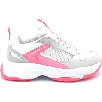Chaussures Femme Baskets basses Calvin Klein Jeans Baskets Maya Low Top Lace Up blanc/pink fluo