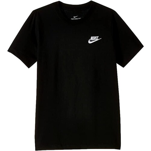 VêMean Garçon T-shirts manches courtes Nike CAMISETA NEGRA NIO  SPORTSWEAR AR5254 Noir