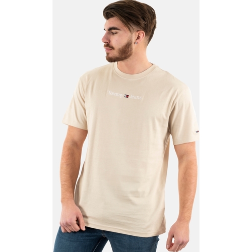 Vêtements Homme T-shirts manches courtes Tommy Jeans dm0dm14984 Beige