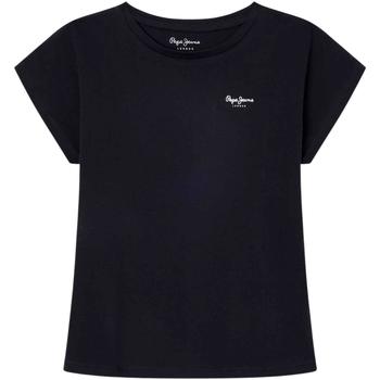 Vêtements Fille T-shirts print & Polos Pepe jeans  Noir