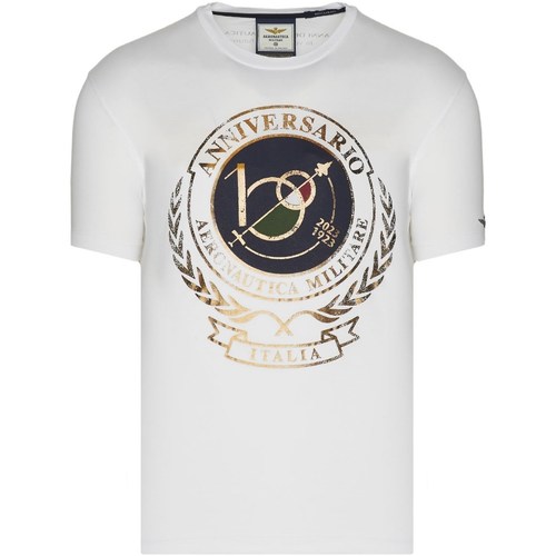 Vêtements Homme T-shirts manches longues Aeronautica Militare 231TS2118J594 T-Shirt/Polo homme crème Beige
