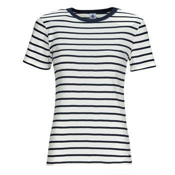 Vêtements Femme T-shirts manches courtes Petit Bateau MC COL ROND Marine / Blanc