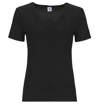 Vêtements Femme T-shirts manches courtes Petit Bateau MC COL V Noir