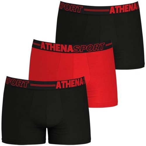 Sous-vêtements Homme Boxers Athena 3 Boxers Homme ECO PACK SPORT Roug Noir
