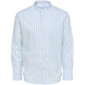 Vêtements Homme Chemises manches longues Selected 16088354 REGKAM-CASHMERE BLUE Blanc