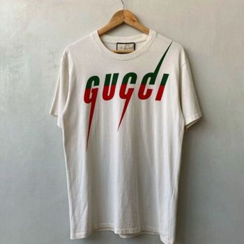 Vêtements Homme T-shirts manches courtes Gucci T Shirt Gucci Blade Logo Taille: M Beige
