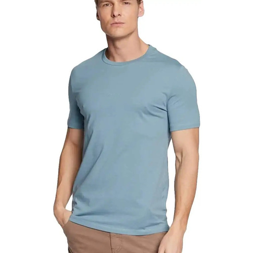 Vêtements Homme T-shirts manches courtes Guess Classic logo relief Gris