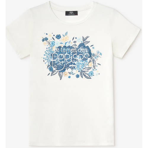 Vêtements Femme T-shirt Fabulo Bleu Nuit Le Temps des Cerises T-shirt frankie crème imprimé Blanc