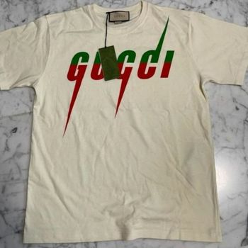 Vêtements Homme T-shirts manches courtes Gucci T-shirt Gucci Blade Blanc M Beige