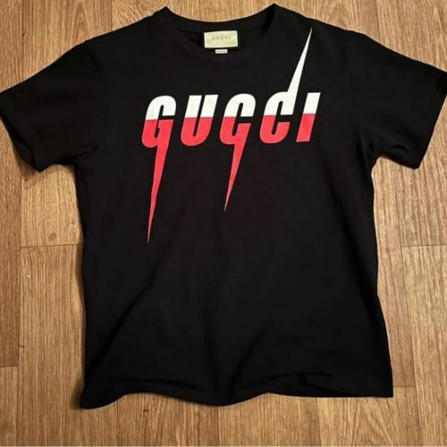 Vêtements Homme vegan leather wrap shirt nanushka shirt black Gucci T-shirt with Gucci Blade print Size M Noir