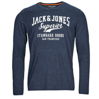 Vêtements Homme T-shirts manches longues Jack & Jones JJLOGO TEE LS O-NECK 1 COL MEL Marine