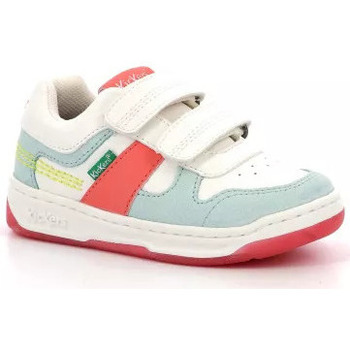 Chaussures Fille Baskets mode Kickers KALIDO BLANC ROSE BLEU Blanc