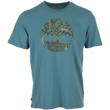 Vêtements Homme T-shirts manches courtes Timberland Tree Logo Camo Tee Bleu
