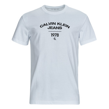 Vêtements Homme T-shirts manches courtes Calvin Klein Jeans VARSITY CURVE LOGO T-SHIRT Blanc
