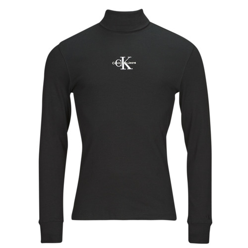 Vêtements Homme T-shirts manches longues Calvin Klein JEANS Gaultier FREEFIT ROLL NECK LS Noir