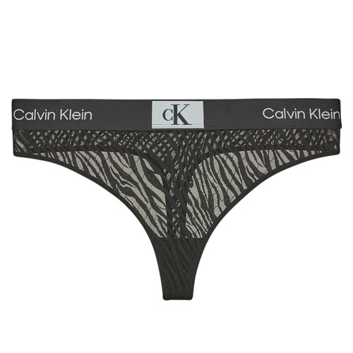 Sous-vêtements Femme Strings Black tights and socks CALVIN KLEIN MODERN THONG Noir