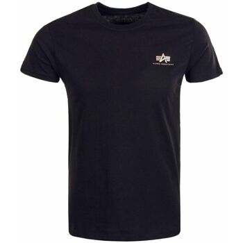 Vêtements Homme T-shirts manches courtes Alpha T-shirt  Basic Small Logo Foil Print noir/doré