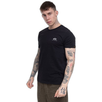 Vêtements Homme T-shirts manches courtes Alpha T-shirt  Basic Small Logo Foil Print noir/gris métallique