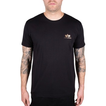 Vêtements Homme T-shirts manches courtes Alpha T-shirt  Basic T Small Logo Foil Print noir/marron
