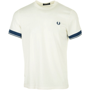 Vêtements Homme T-shirts manches courtes Fred Perry Contrast Cuff T-Shirt Philipp Blanc