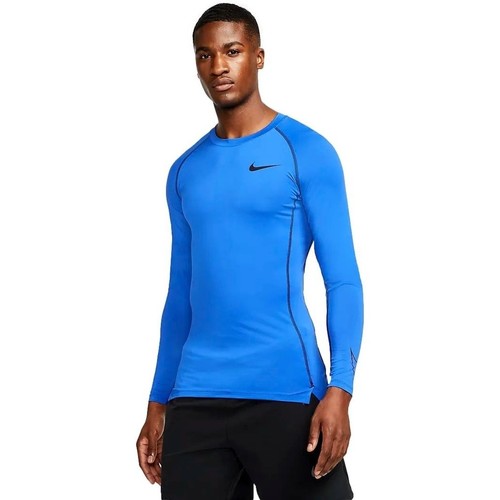 Vêtements Homme T-shirts manches longues Nike that CAMISETA HOMBRE  PRO DRI-FIT AZUL DD1990 Bleu