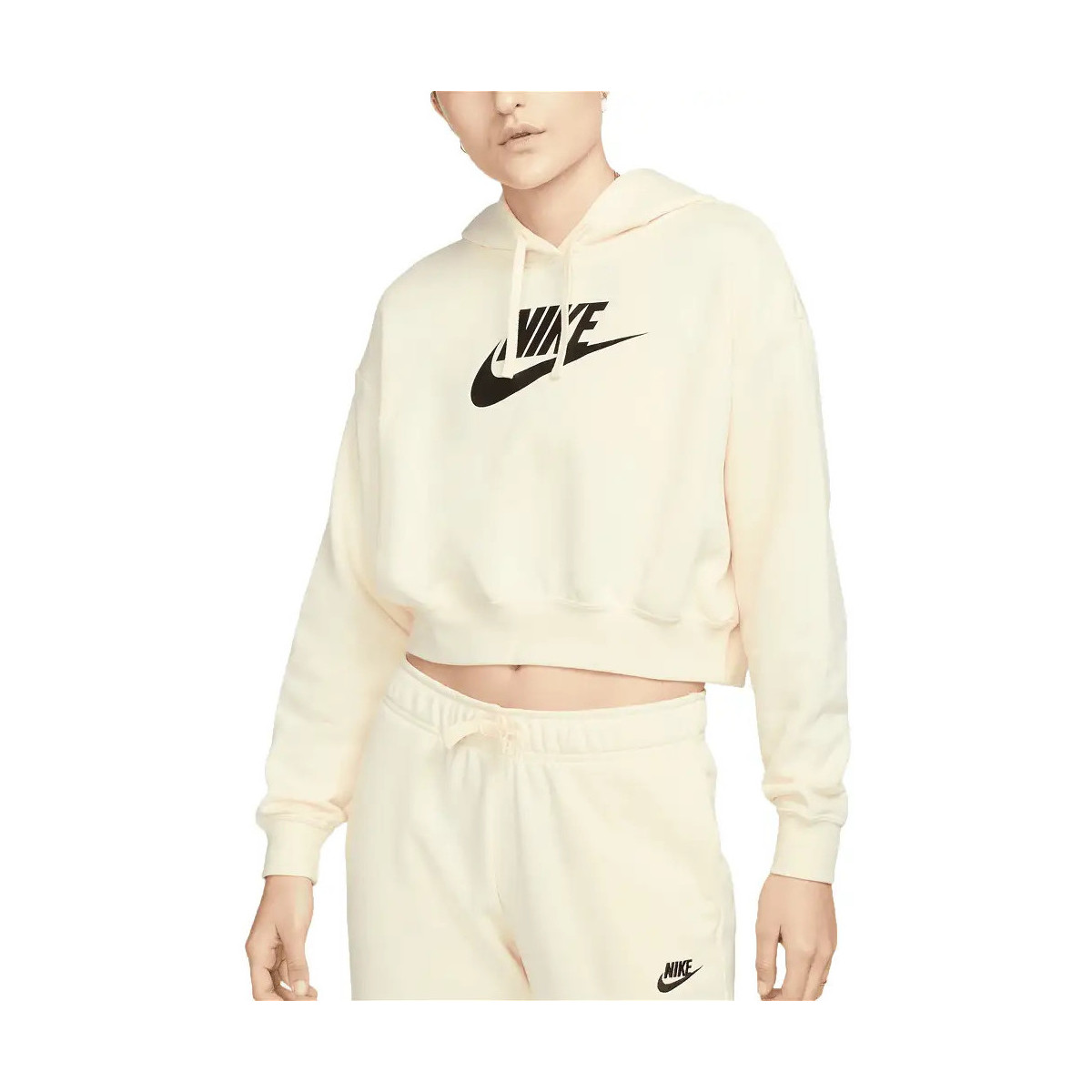 Vêtements Femme Sweats Nike Oversized Crop Club Fleece Beige