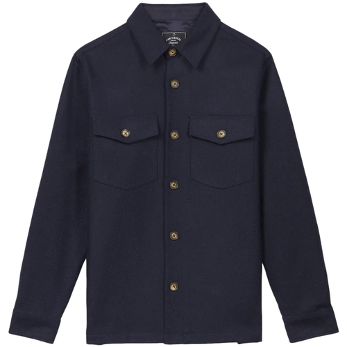 Vêtements Homme Chemises manches longues Portuguese Flannel Wool Field Overshirt Black - Navy Bleu