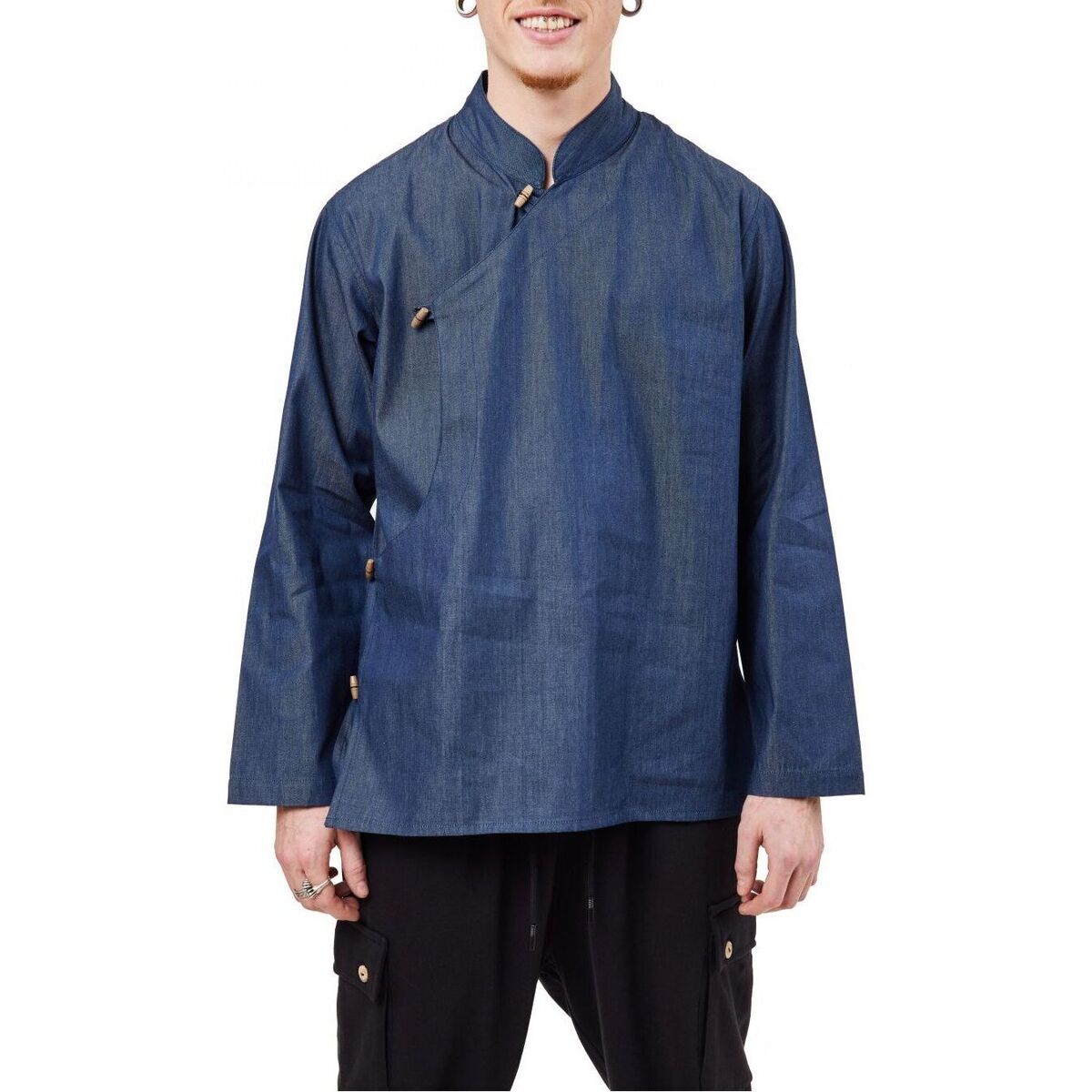 Vêtements Femme Chemises / Chemisiers Fantazia Chemise sur-chemise leopard jean denim Ontario Bleu
