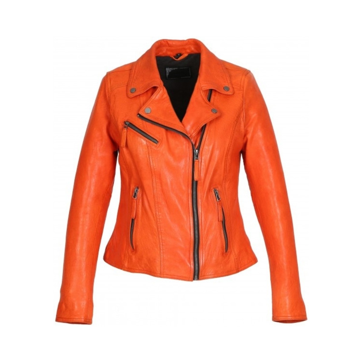 Vêtements Femme Blousons Oakwood Blouson en cuir femme  Ref 53700 Clips 6 Corail Orange