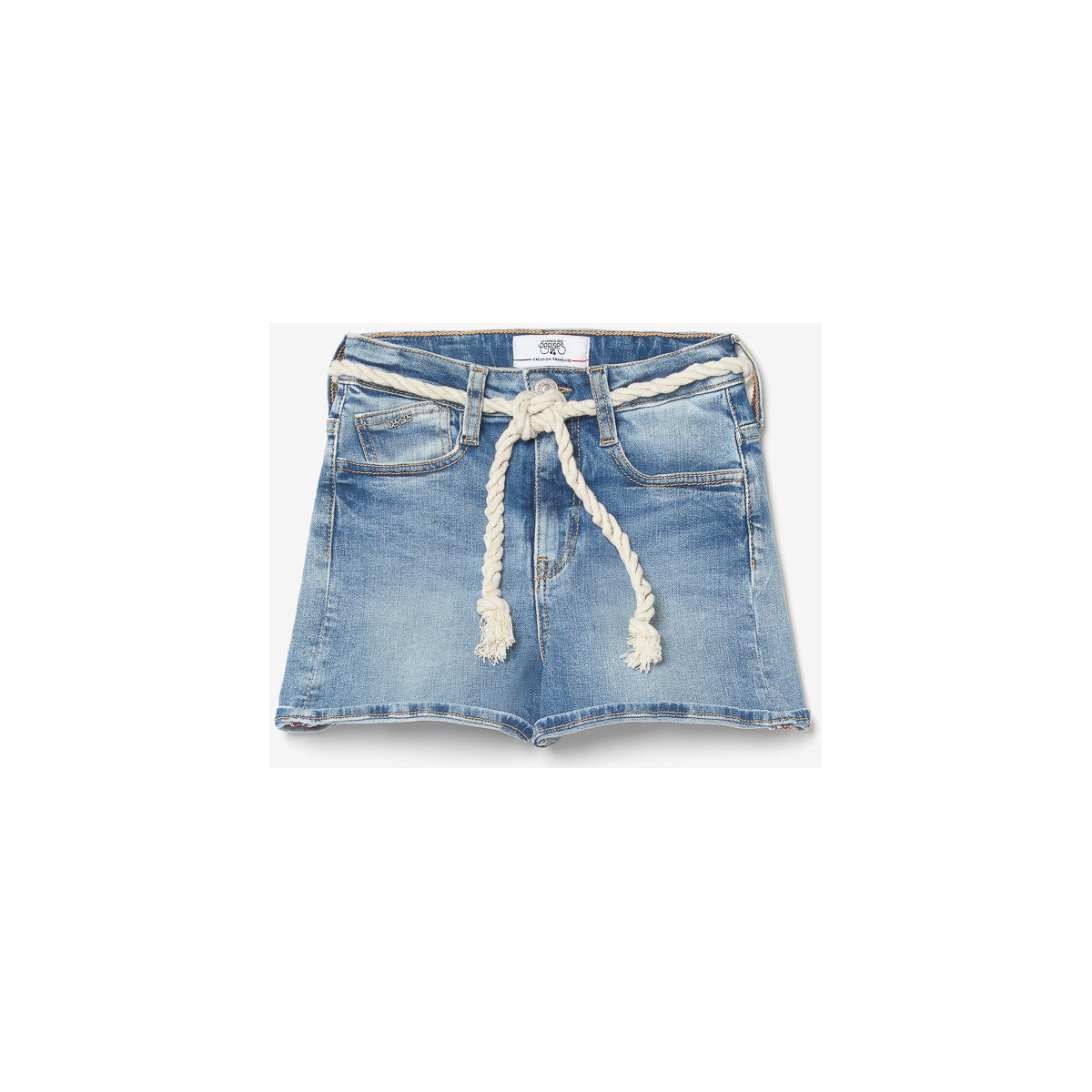Vêtements Fille Shorts / Bermudas Le Temps des Cerises Short tiko taille haute en jeans bleu Bleu