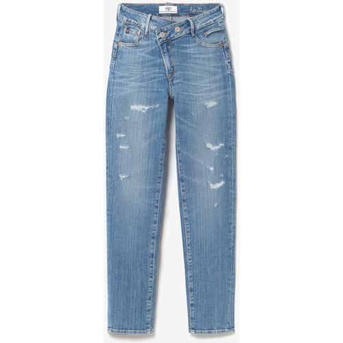Vêtements Femme Web trim denim shorts Zep pulp regular taille haute 7/8ème jeans destroy bleu Bleu