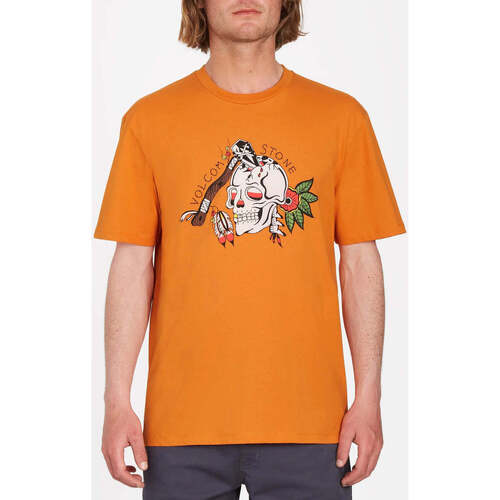 Vêtements Homme organic cotton slogan hoodie Rot Volcom Camiseta  Lintell Saffron Orange