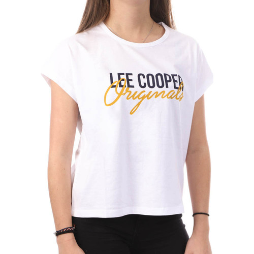 Vêtements Femme T-shirts Comes manches plaid Lee Cooper LEE-010696 Blanc