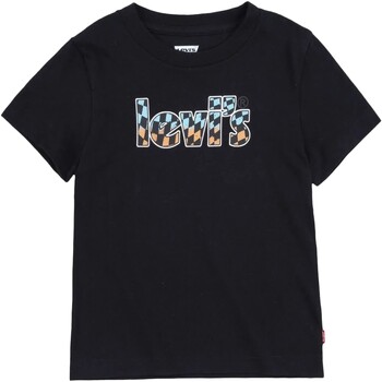 Vêtements Fille T-shirts manches courtes Levi's logo-patch sleeve detail sweatshirt Black Noir