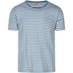 Vêtements Homme T-shirts & Polos Armor Lux T-shirt coton mélangé rayé col rond droit Bleu