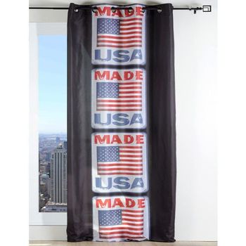 Maison & Déco Rideaux / stores Stof Un panneau de rideau à oeillets Made USA Noir